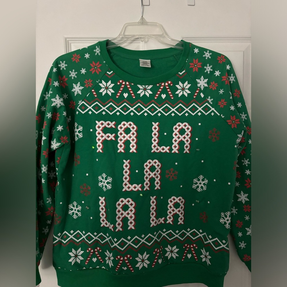 Women’s LIGHT UP/Flashing Lights Ugly Christmas Sweater, size XL